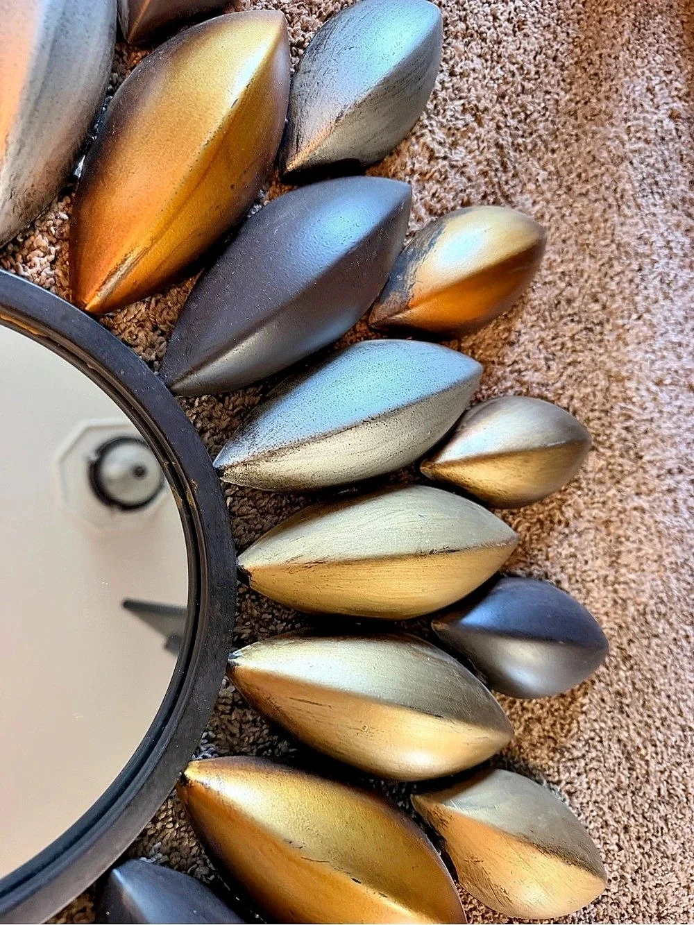 Sunburst Wall Mirror in Black & Gold